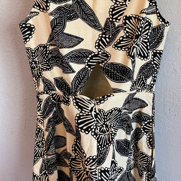 J. Crew - Tan Black Floral Cut out Dress - Picture 6 of 7